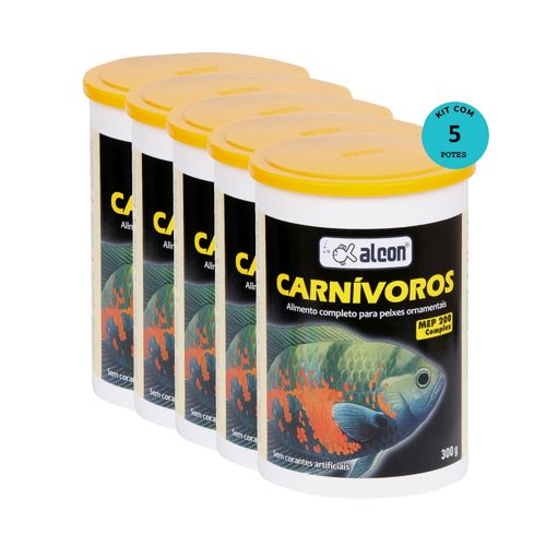 Kit Ração Alcon Carnívoros 300g C/ 5 unidades