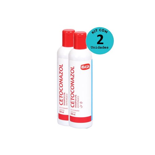 Kit Shampoo Cetoconazol 2% Ibasa 200ml C/ 2 unidades