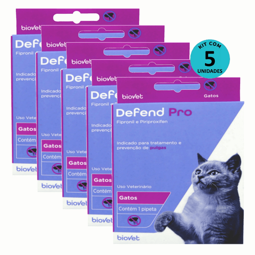 Kit 5 Defend Pro Gatos - Biovet Kit 5 Defend Pro Gatos - Biovet