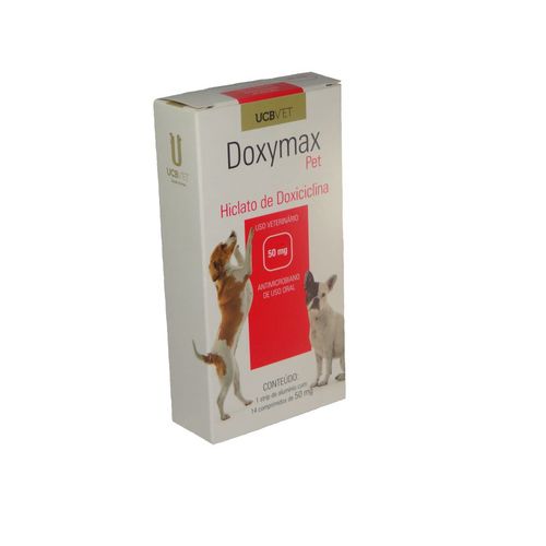 Antimicrobiano Doxymax Pet 50mg C/14 comprimidos UCBVET Antimicrobiano Doxymax Pet 50mg C/14 comprimidos UCBVET