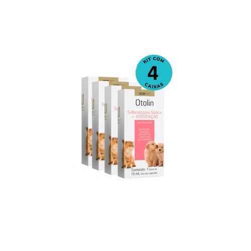 Kit Otolin UCBVET 15ml C/ 4 unidades