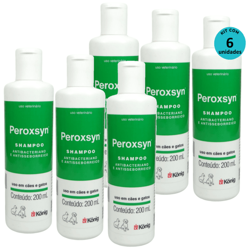Kit Shampoo Antibacteriano e Antisseborreico Peroxsyn König 200ml C/ 6 unidades Kit Shampoo Antibacteriano e Antisseborreico Peroxsyn König 200ml C/ 6 unidades