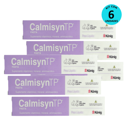Kit Calmisyn TP König 30g p/ Cães e Gatos - 6 unidades Kit Calmisyn TP König 30g p/ Cães e Gatos - 6 unidades