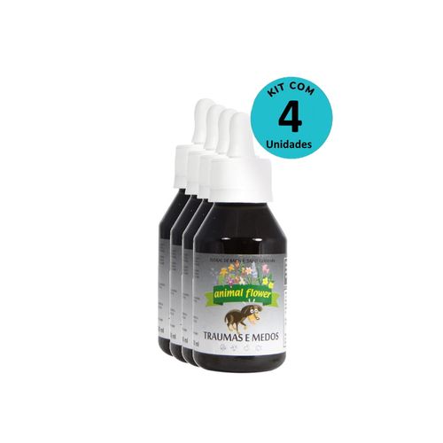 Kit Floral Traumas e Medos 100ml gotas- Animal Flower - com 4 unidades Kit Floral Traumas e Medos 100ml gotas- Animal Flower - com 4 unidades