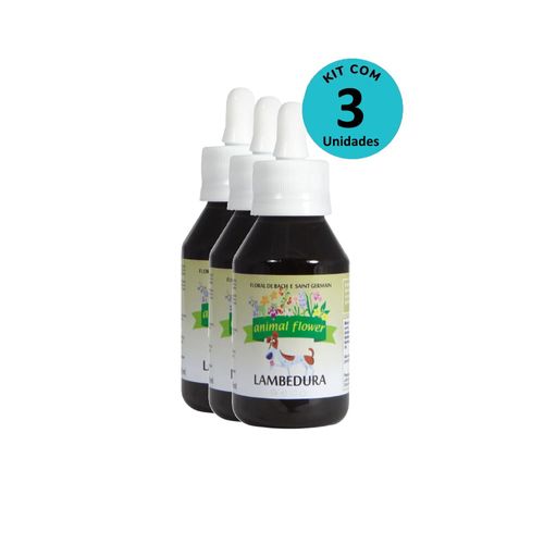 KIT Floral Lambedura 100ml gotas Animal Flower -com 3 unidades