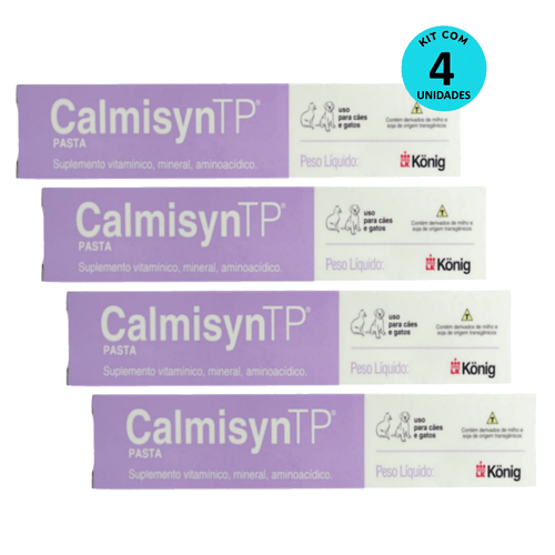 Kit Calmisyn TP König 30g p/ Cães e Gatos - 4 unidades Kit Calmisyn TP König 30g p/ Cães e Gatos - 4 unidades