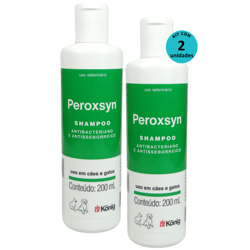 Kit Shampoo Antibacteriano e Antisseborreico Peroxsyn König 200ml C/ 2 unidades Kit Shampoo Antibacteriano e Antisseborreico Peroxsyn König 200ml C/ 2 unidades