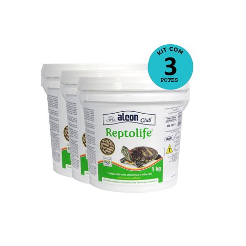 Kit Ração Alcon Club Reptolife 1kg - com 3 unidades