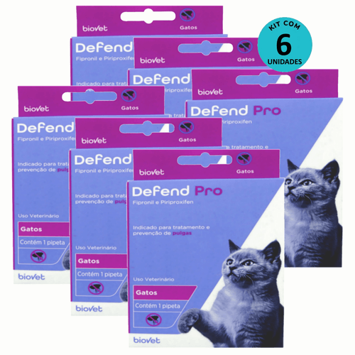 Kit 6 Defend Pro Gatos - Biovet