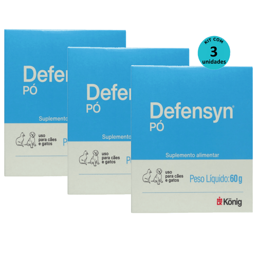 Kit 3 Suplemento Alimentar Defensyn Pó König 60g p/ Cães e Gatos Kit 3 Suplemento Alimentar Defensyn Pó König 60g p/ Cães e Gatos