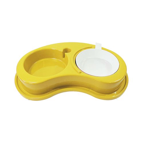 Comedouro Plástico Furacão Pet Antiformiga Luxo Duplo G - Amarelo Comedouro Plástico Furacão Pet Antiformiga Luxo Duplo G - Amarelo