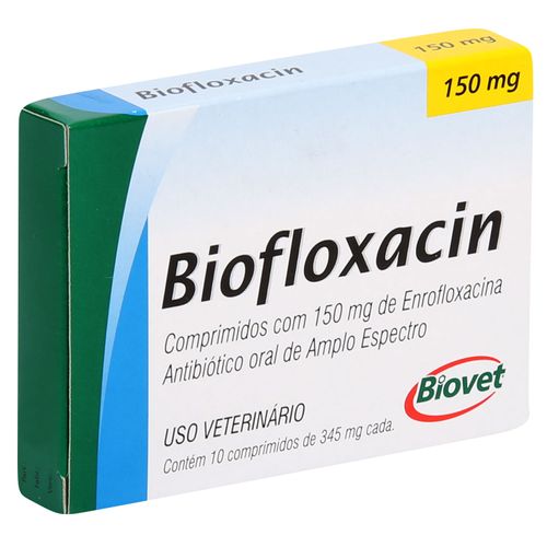 Biofloxacin Biovet 150mg c/ 10 Comprimidos