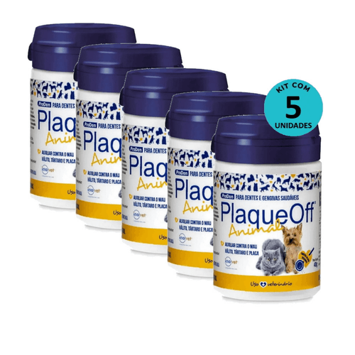 Kit C/ 5 Proden Plaque Off P/ Cães E Gatos 40g- Inovet Kit C/ 5 Proden Plaque Off P/ Cães E Gatos 40g- Inovet