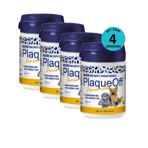 Kit C/ 4 Proden Plaque Off P/ Cães E Gatos 40g- Inovet Kit C/ 4 Proden Plaque Off P/ Cães E Gatos 40g- Inovet