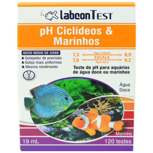 Alcon Labcon Test PH Ciclídeos e Marinhos 15ml Alcon Labcon PH Ciclídeos e Marinhos 19ml