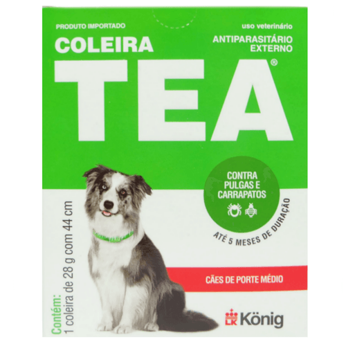 Coleira Contra Pulgas e Carrapatos TEA 327 Cães de Porte Médio König 28g c/ 44cm Coleira Contra Pulgas e Carrapatos TEA 327 Cães de Porte Médio König 28g c/ 44cm