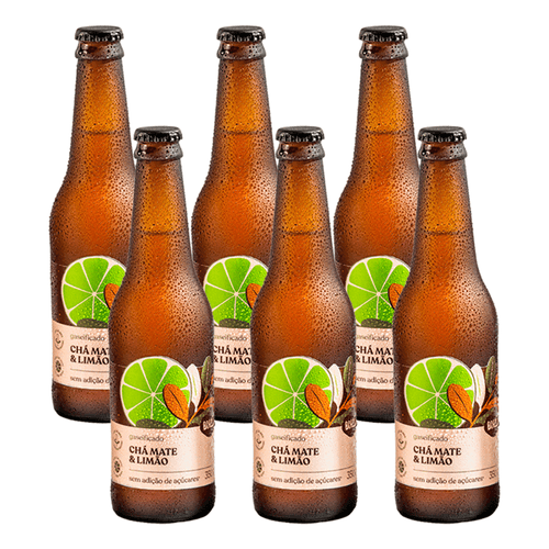Kit 6X: Chá Mate com Limão Gaseificado Brazô 350ml Kit 6X: Chá Mate com Limão Gaseificado Brazô 350ml