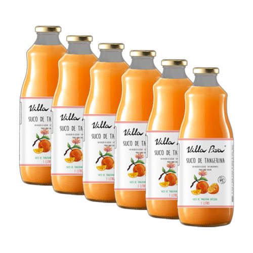Kit 6X: Suco de Tangerina Integral Sem Açúcar Villa Piva 1L
