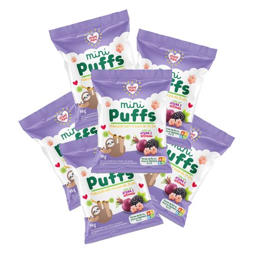Kit 6X: Snack Infantil Mini Puffs Amora e Beterraba Nhami Mami 15g Kit 6X: Snack Infantil Mini Puffs Amora e Beterraba Nhami Mami 15g