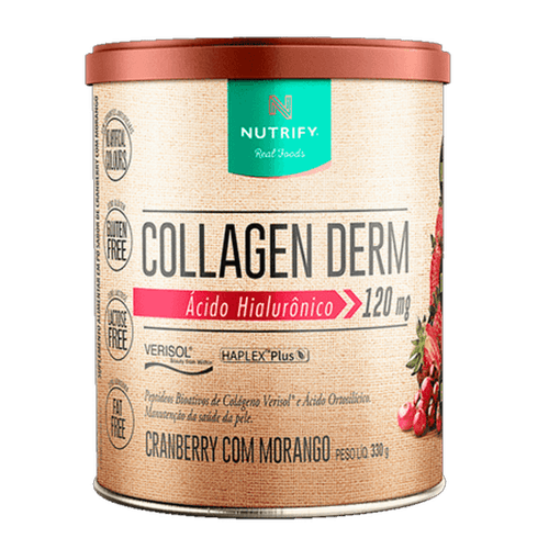 Collagen Derm - Colágeno + Ácido Hialurônico 330 g cranberry com morango Nutrify Collagen Derm - Colágeno + Ácido Hialurônico 330 g cranberry com morango Nutrify