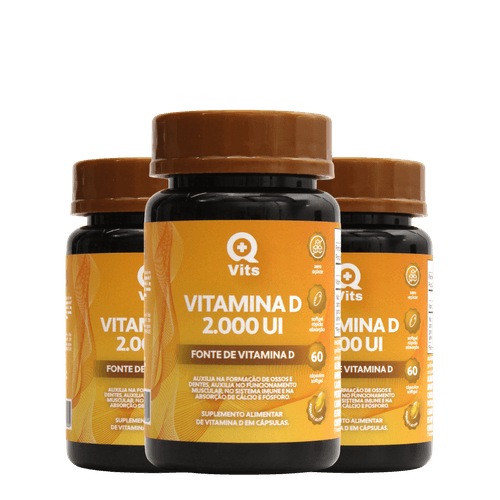 Kit Vitamina D 2000UI QMaisVits 180 Cápsulas Softgel