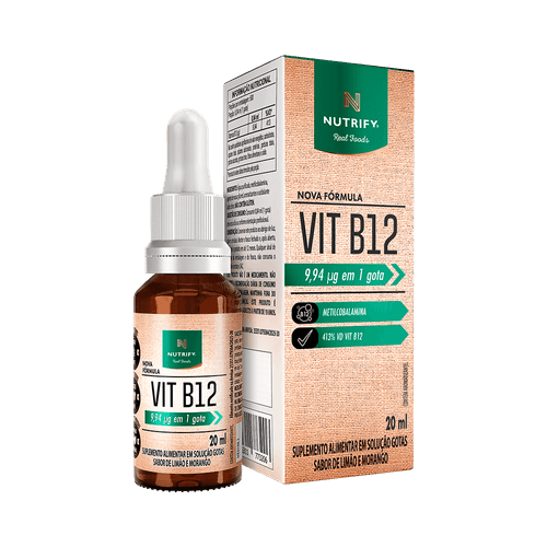 VIT B12 Líquida | Nutrify 20 ml Limão e Morango 20ml