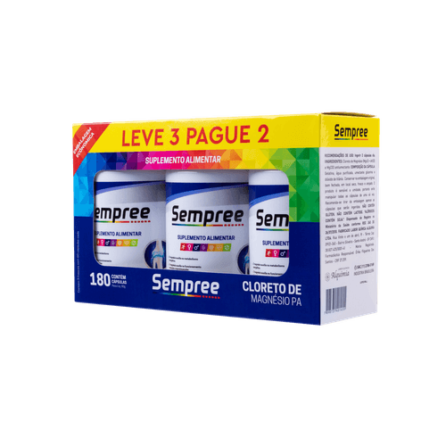 Sempree Cloreto de Magnésio Kit 180 cápsulas