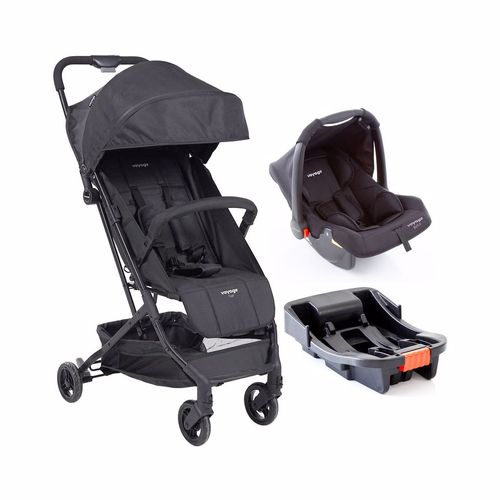 Carrinho com Bebê Conforto e Base Travel System Yupi Trio Pro Preto - Voyage