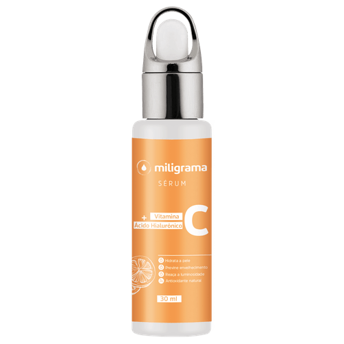 Sérum de Ácido Hialurônico com Vitamina C 30ml Sem Sabor/Aroma 30ml Branca/Transparente