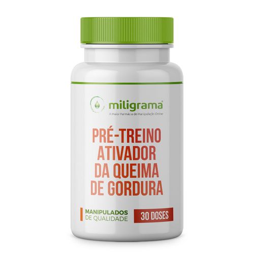 Pré-treino ativador da queima de gordura 30 doses Sem Sabor/Aroma 30 cápsulas Pré-treino ativador da queima de gordura 30 doses Sem Sabor/Aroma 30 cápsulas