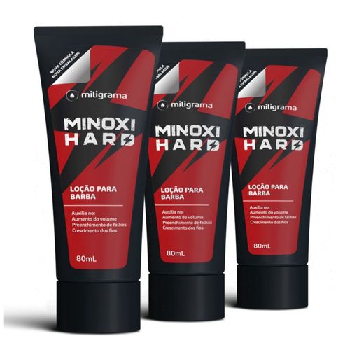 Kit Promocional 3 Minoxihard® Loção Barba 80ml 100ml 50g