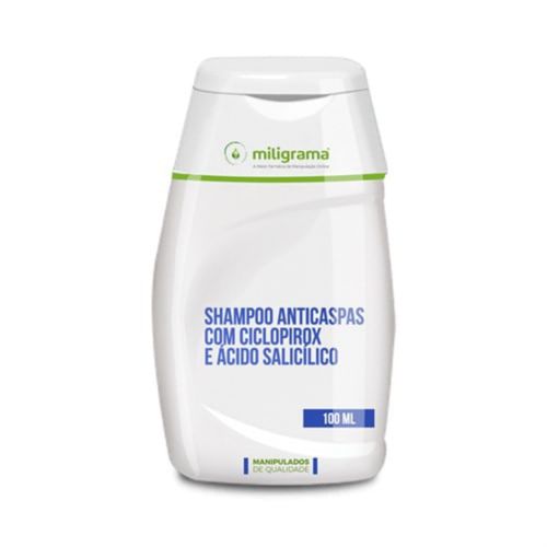 Shampoo Anticaspa: ciclopirox e ácido salicílico 100ml Shampoo Anticaspa com Ciclopirox e Ácido Salicílico 100ml