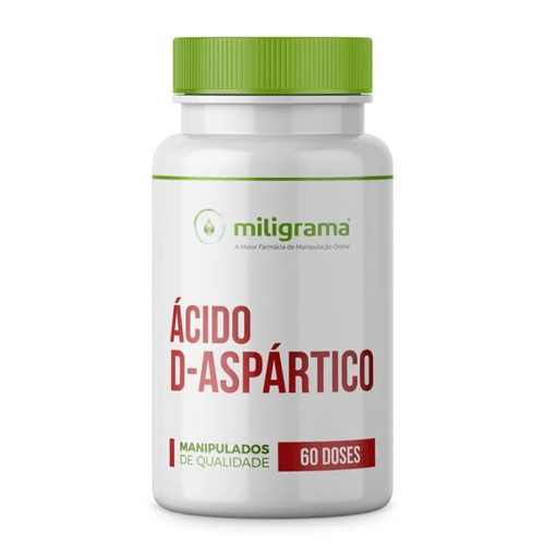 Ácido D-aspártico 500mg 60 Cápsulas Sem Sabor/Aroma 60 cápsulas
