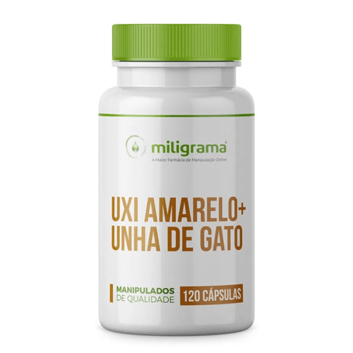 Uxi Amarelo 250mg com Unha de Gato 250mg 120 Cápsulas