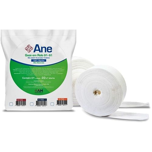 Compressa Gaze Ane 9 fios Rolo 91cmx91m - unidade Compressa Gaze Ane 9 fios Rolo 91cmx91m - unidade