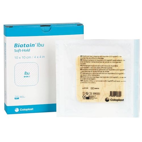 34110 - Curativo de Espuma e Ibuprofeno Não-Adesivo Biatain IBU 10x10cm Unidade unidade bege 34110 - Curativo de Espuma e Ibuprofeno Não-Adesivo Biatain IBU 10x10cm Unidade unidade bege