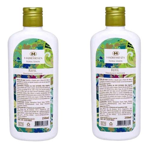 KIT 2 Refil Difusor De Aromas Floral Lemon Madressenza 250ml incolor