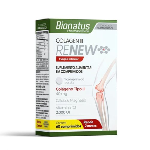 Renew Colágeno Tipo II 60 Cápsulas Bionatus 40mg
