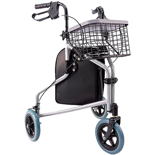 Andador 3 Rodas Evolution Com Porta Objetos e Com Cesto Praxis