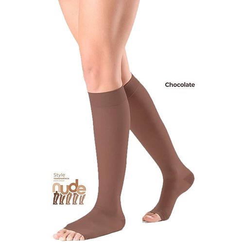 Meia 3/4 Ever Sheer Sigvaris - 20-30 mmHg - Aberta - Chocolate - P3 Meia 3/4 Ever Sheer Sigvaris - 20-30 mmHg - Aberta - Chocolate - P3