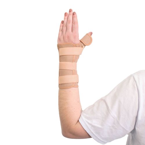 Órtese Curta com Tala para Punho e Polegar Mercur - Bege - Esquerda - P