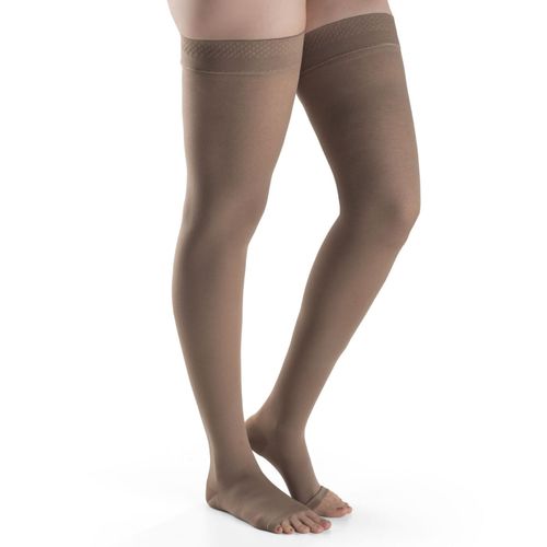Meia Coxa 7/8 Sigvaris Dynaven Basic - Aberta - 20-30mmHg - Bege - M3