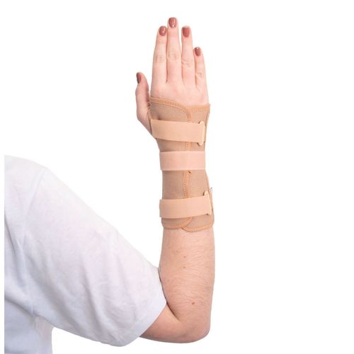 Órtese Curta com Tala para Punho Mercur - Bege - Direita - P