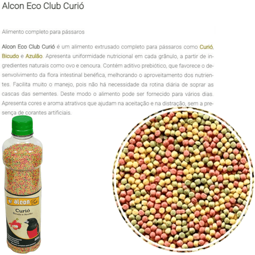 Kit Ração Alcon Eco Club Curió 325g - 2 unidades