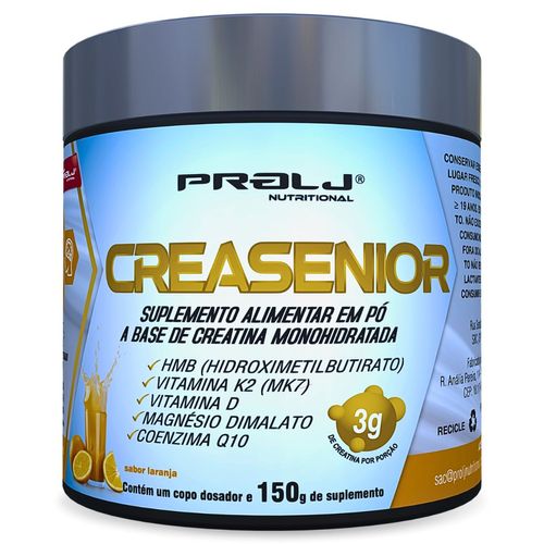 Creasenior Creatina Monohidratada com HMB, Magnésio Dimalato, Vitamina K e Vitamina D | 150 Sabor Laranja CREASENIOR CREATINA MONOHIDRATADA 150g SABOR LARANJA Creasenior Creatina Monohidratada com HMB, Magnésio Dimalato, Vitamina K e Vitamina D | 150 Sabor Laranja CREASENIOR CREATINA MONOHIDRATADA 150g SABOR LARANJA