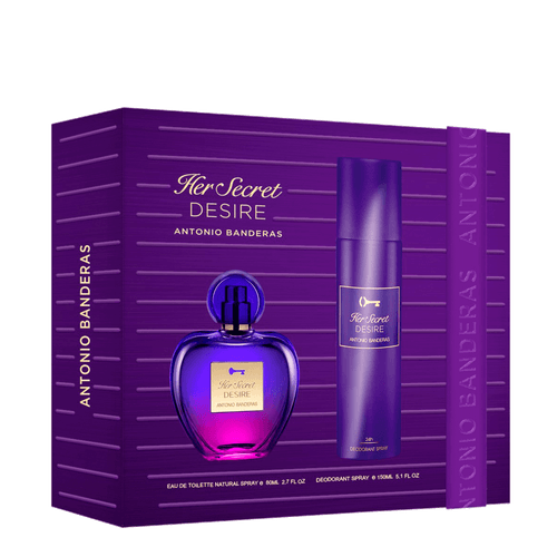 Kit Banderas Her Secret Desire Feminino - Edt 80ml + Deo 150ml NULO Kit Banderas Her Secret Desire Feminino - Edt 80ml + Deo 150ml NULO