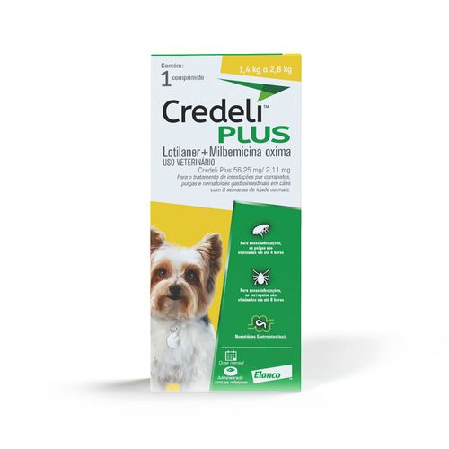 Credeli Plus 56,25mg/ 2,11mg- 1 Comp - Cães 1,4kg a 2,8kg Sim Credeli Plus 56,25mg/ 2,11mg- 1 Comp - Cães 1,4kg a 2,8kg Sim
