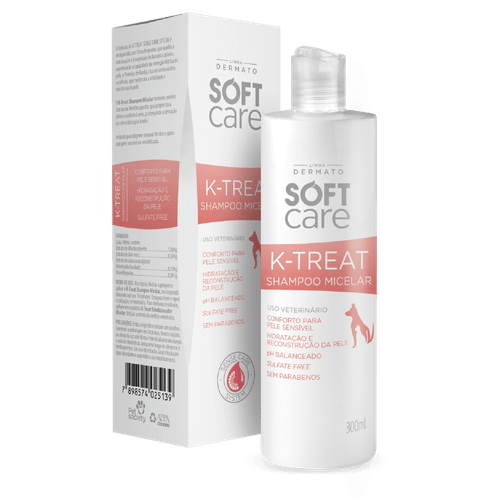 Shampoo Micelar Soft Care K-Treat para Cães e Gatos 300ml 300ml