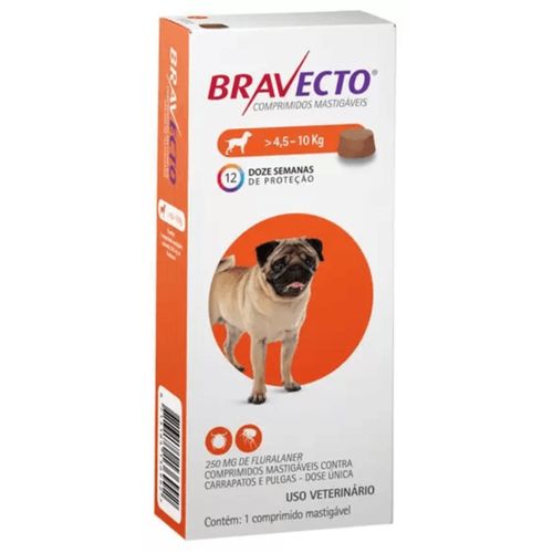 Bravecto Cães de  4,5 a 10kg - 250mg Não