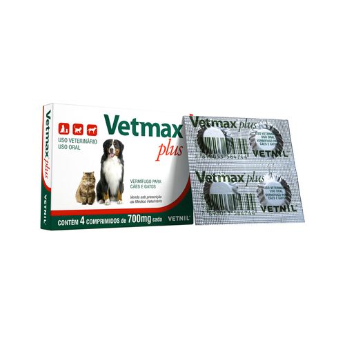 VETMAX - cartela com 4 comprimidos único VETMAX - cartela com 4 comprimidos único